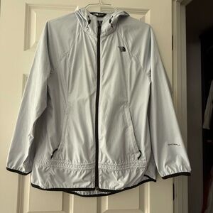 The North Face Women's Size S Gray Anorak Full Zip Hooded Windbreaker Jacket